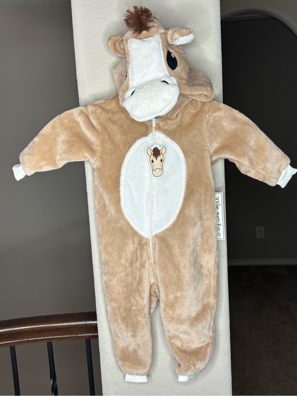 Warmies Cozy Tan Horse Hooded Baby One-Piece Footie Size 3-6 M NEW Baby Shower